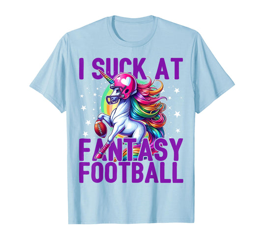 I Suck at Fantasy Football Unicorn Rainbow Loser Men T-Shirt