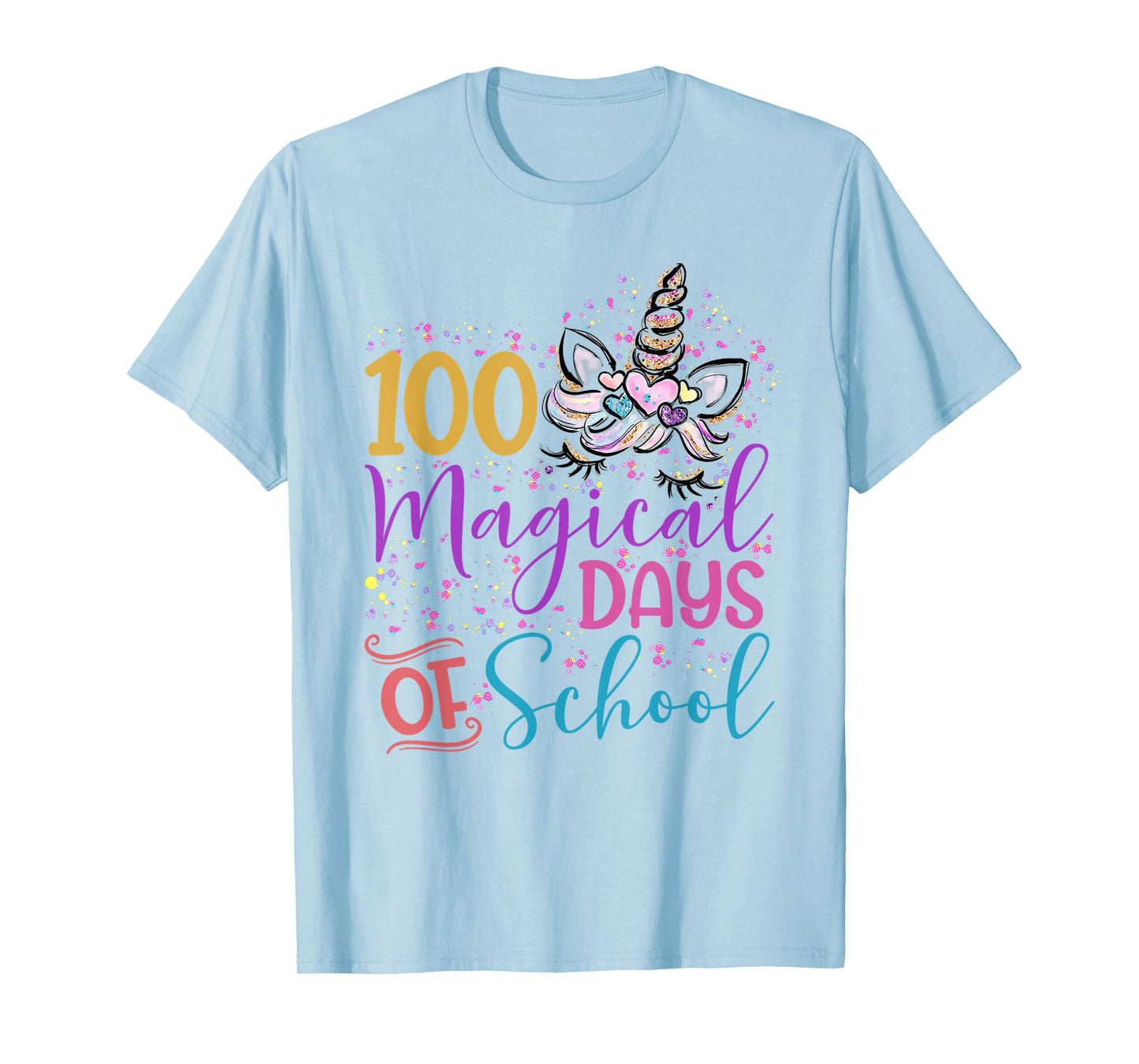I Magically Survived 100 Days Unicorn Teacher 100th Day Men Women Kids T-Shirt