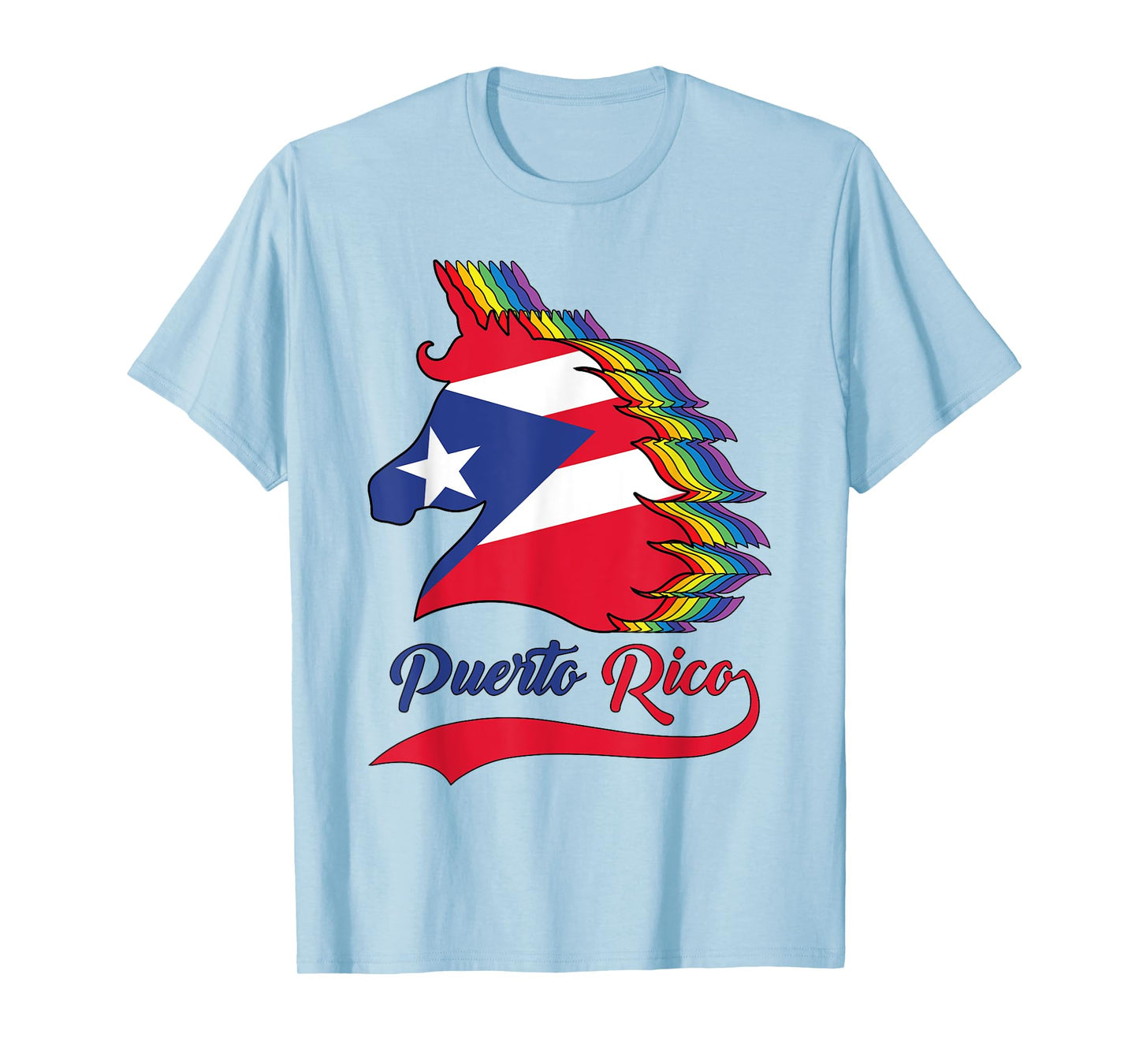 Puerto Rico Puerto Rican Flag Unicorn Rainbow Toddler Girls T-Shirt