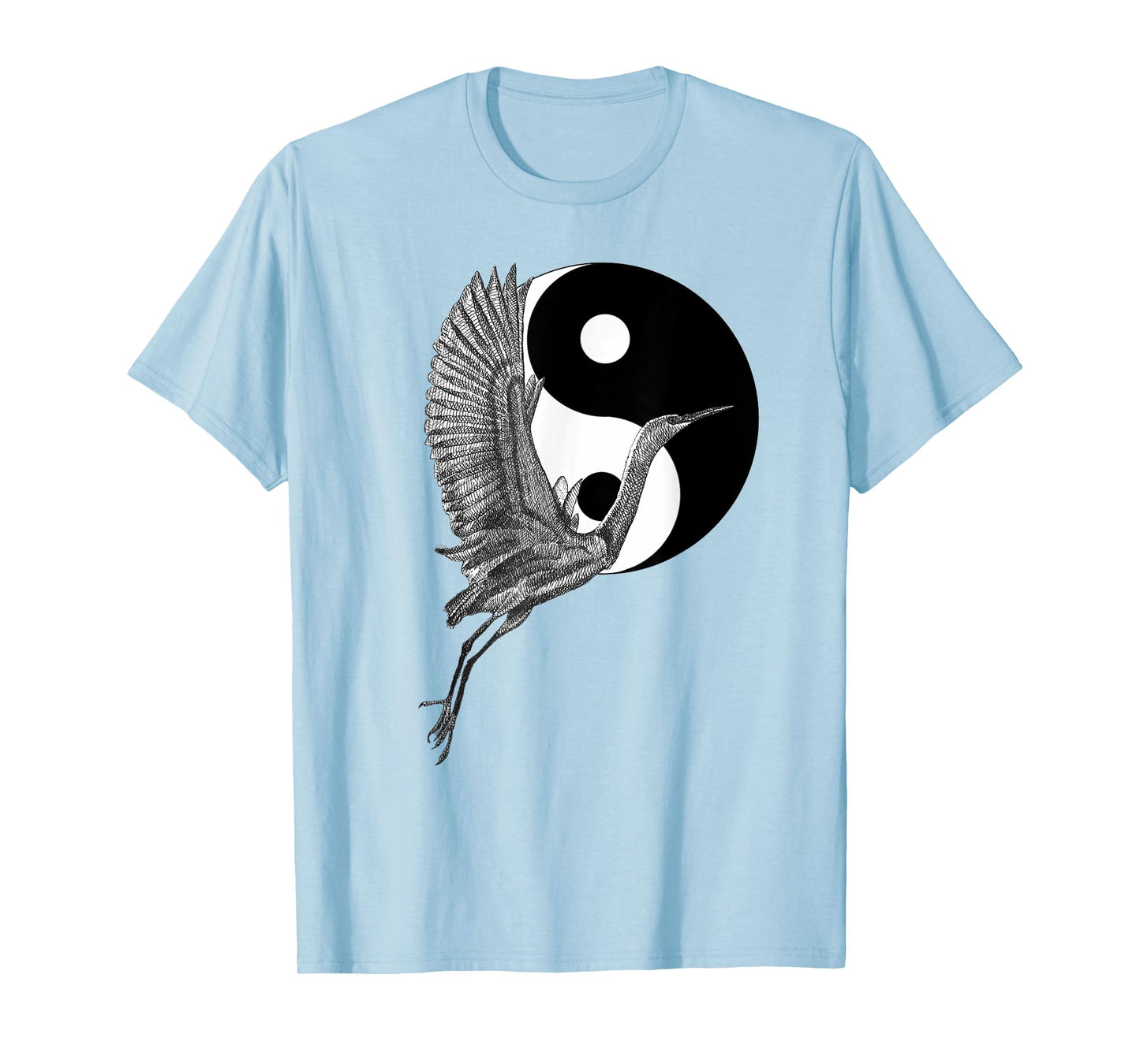 Tai Chi White Crane Yin Yang Qi Gong Illustration T-Shirt