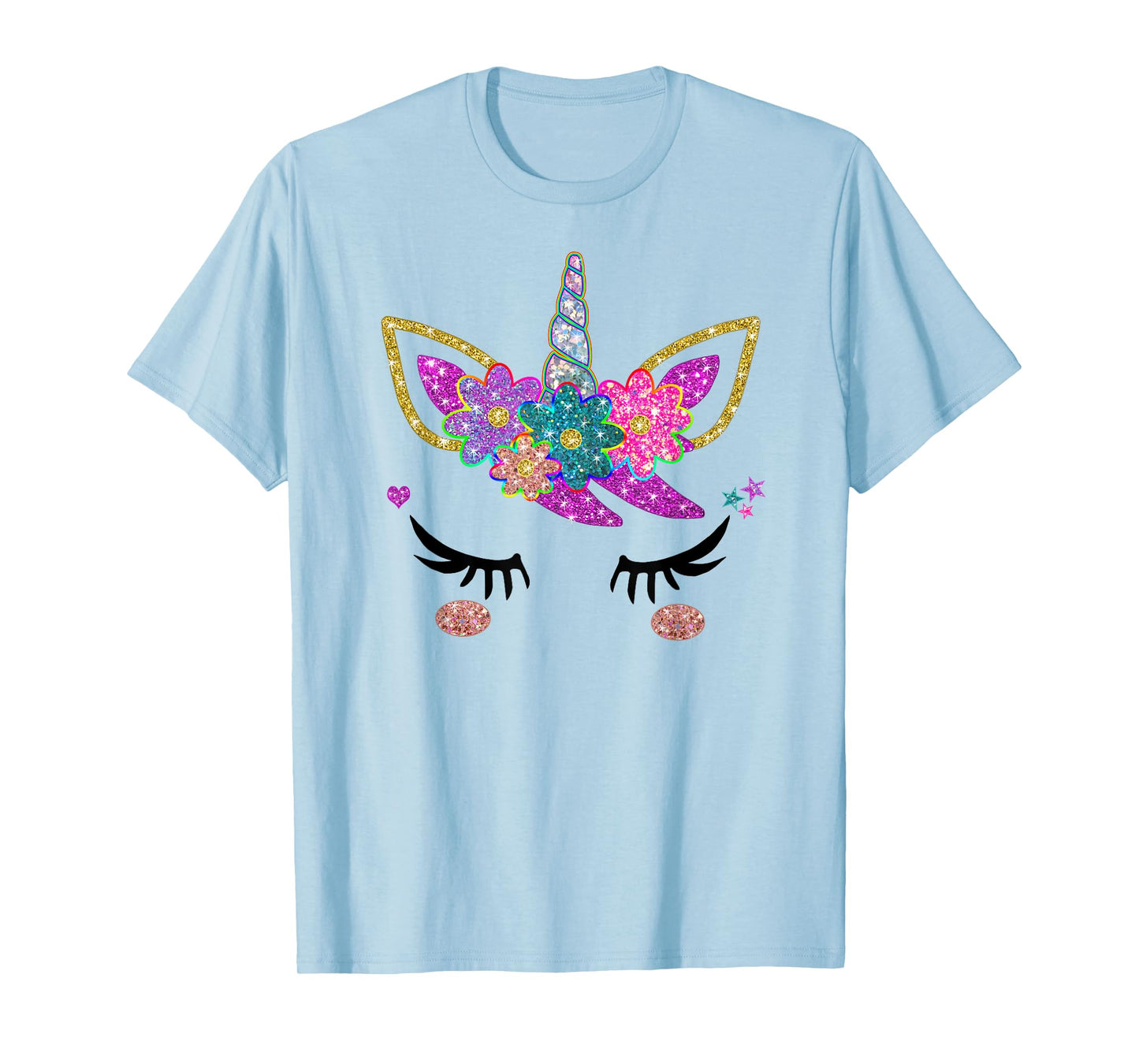 Rainbow Unicorn Face Shirt, Cute Unicorn Birthday Outfit