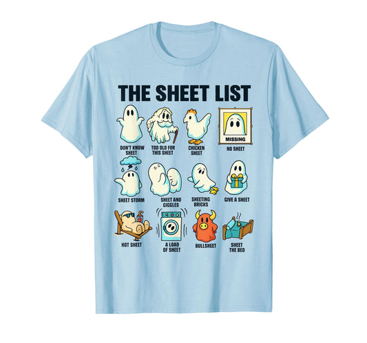 The Sheet List Funny Ghost Halloween Costume Tee T-Shirt