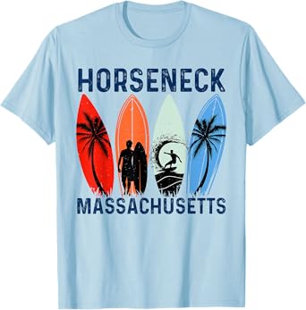 Retro Massachusetts Horseneck Surfing Beach T-Shirt