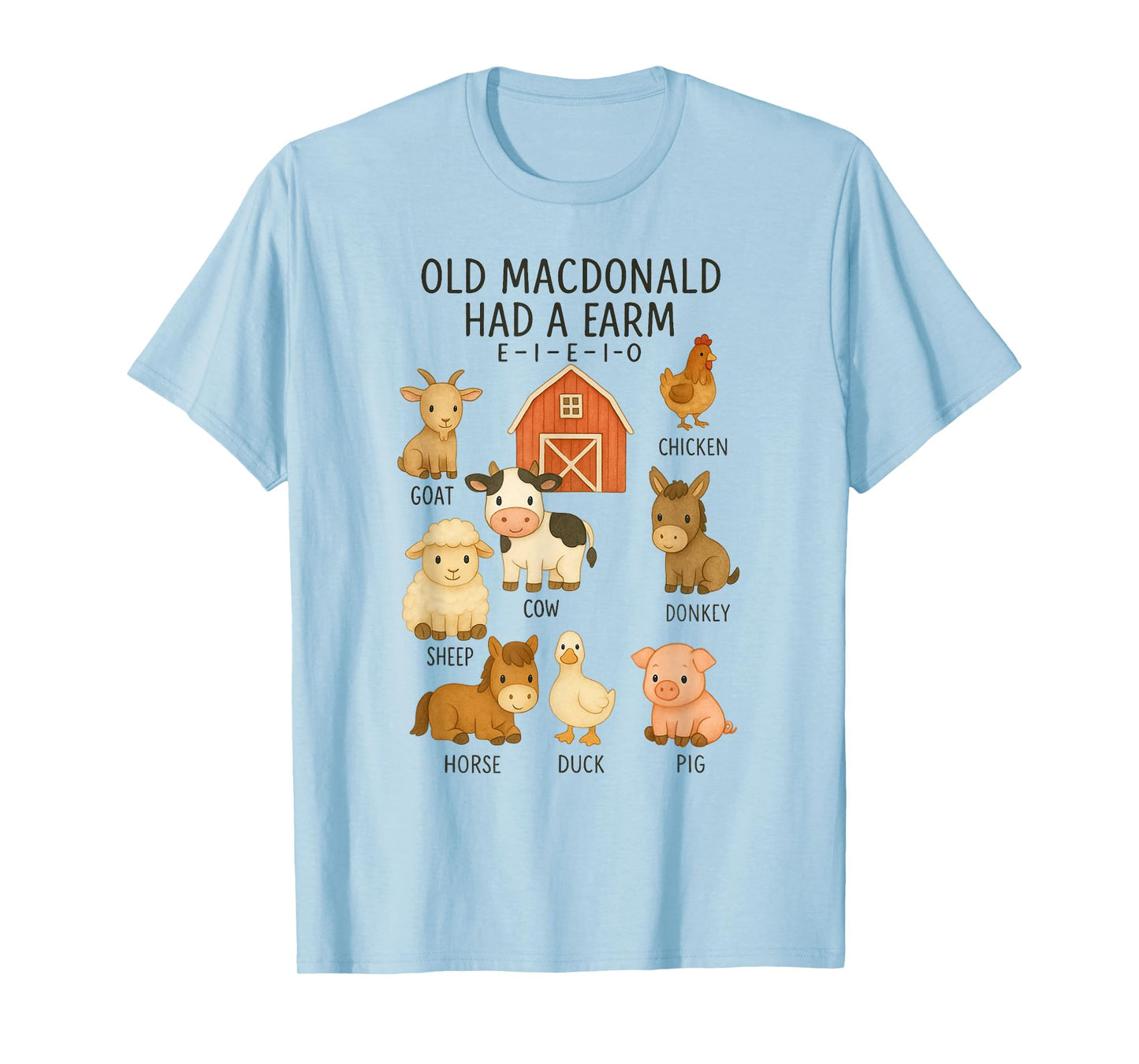 Toddler Kids Old Macdonald Had a Farm E-I-E-I-O Nursery Song T-Shirt