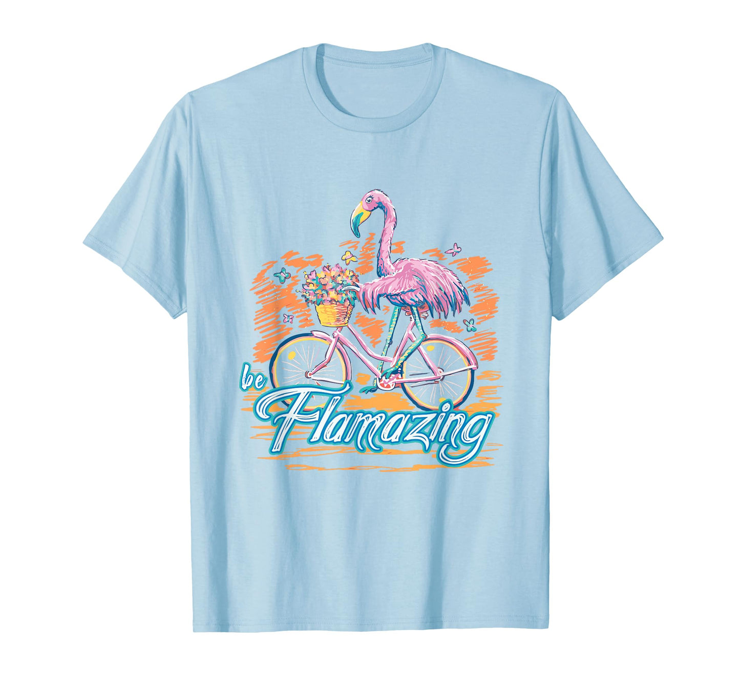 Be Flamazing Funny Flamingo Bicycle Lover Summer Vibes T-Shirt for Men Women