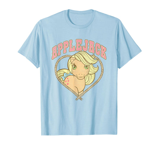 My Little Pony Cute Applejack Cowgirl Heart Shape Chest Logo T-Shirt