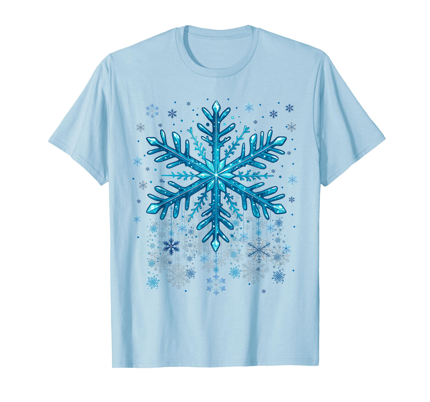 Winter Blue Snowflake Christmas Xmas Costumes Men Women T-Shirt