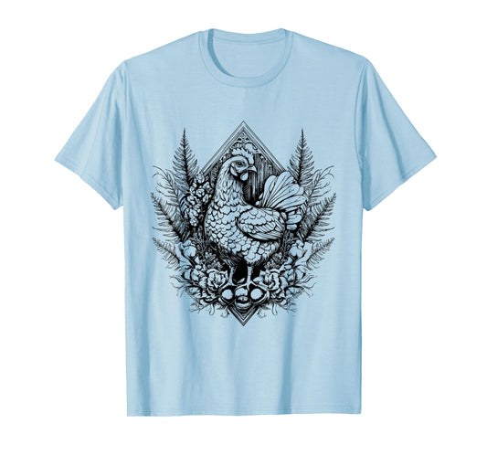 Chicken Cottagecore Floral Chicken T-Shirt