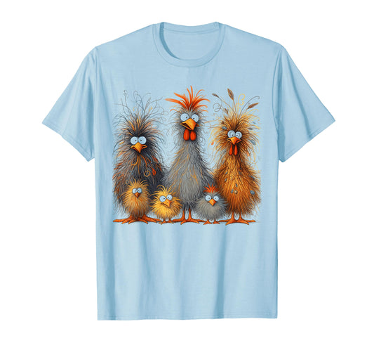 Eagerlys Colorful Funny Chicken Art,for Men Women Kids T-Shirt