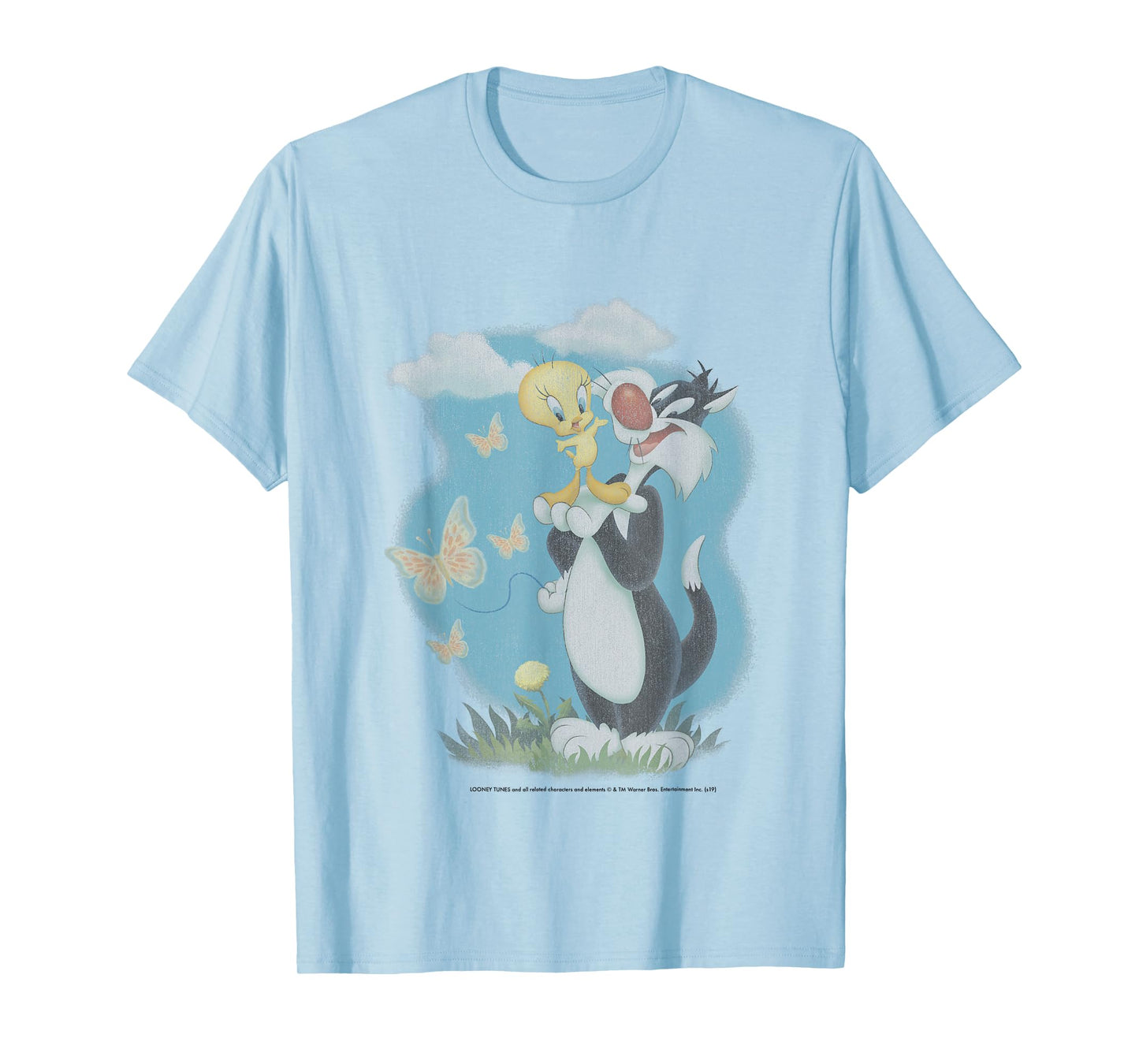 Looney Tunes Sylvester And Tweety Bird Butterfly Portrait T-Shirt