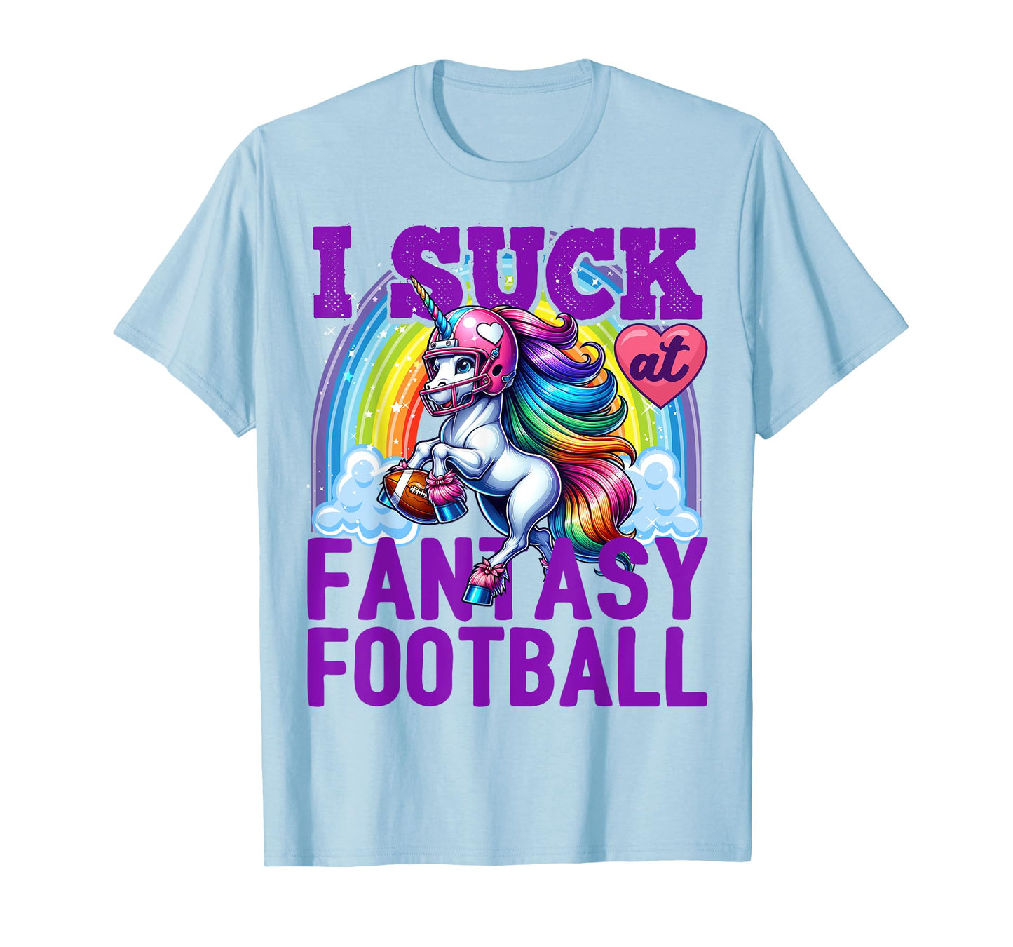 I Suck at Fantasy Football Unicorn Rainbow Loser Men T-Shirt
