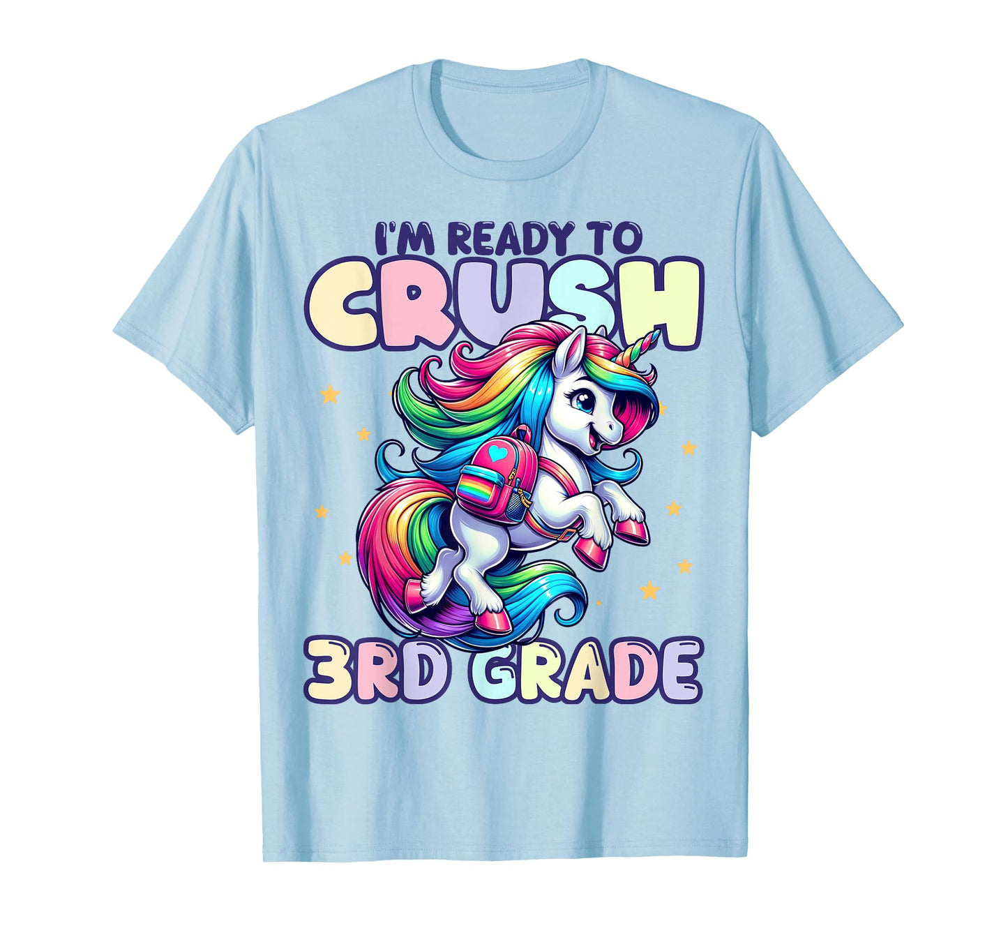 Crush 3rd Grade Girls Back to School Unicorn First Day Cute T-Shirt