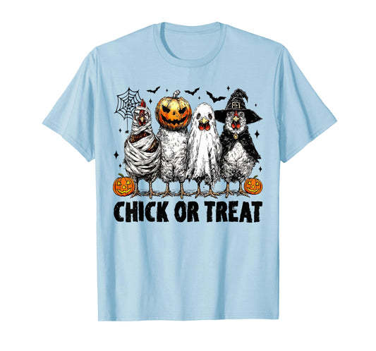 Chick Or Treat Halloween Witch Spooky Chicken Men Women Kid T-Shirt