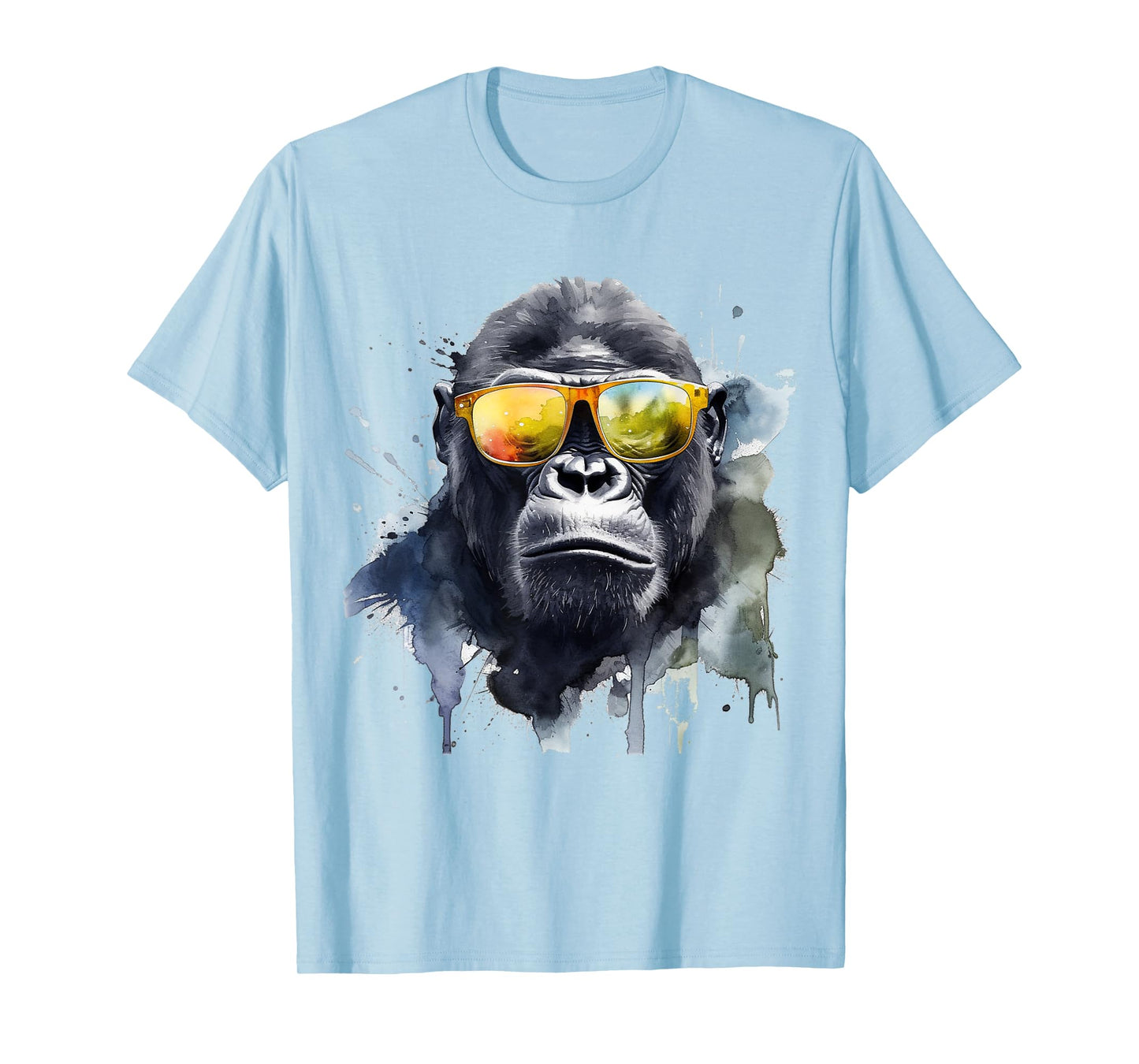 Gorilla Sunglasses Artwork - Animal Art Monkey Zoo Gorilla T-Shirt