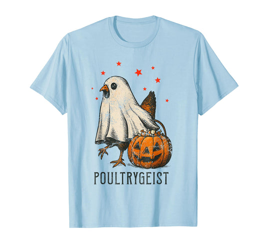 Poultrygeist Funny Halloween Chicken Ghost Costume Pumpkin T-Shirt