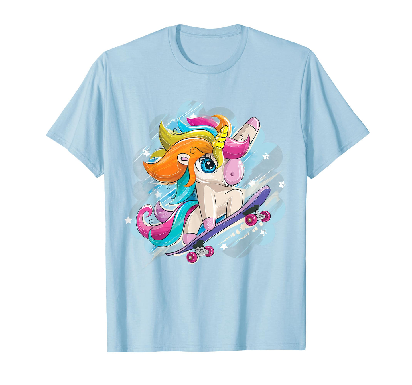 Unicorn Skateboarding Shirt Girls Women Skateboarding T-Shirt