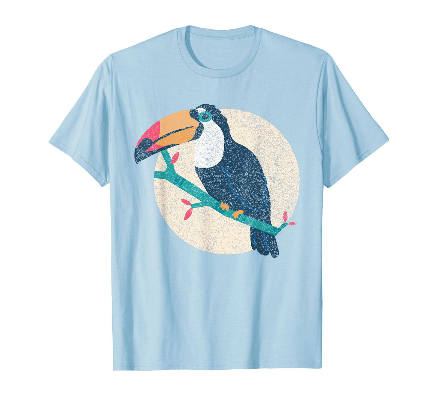 Cool Vintage Distressed Animal T-Shirts Co. - Vintage Distressed Style Toucan T-Shirt - Unisex-Adults - Grey - Small - Short Sleeve - Classic Fit - Cotton 50%, Polyester 50%