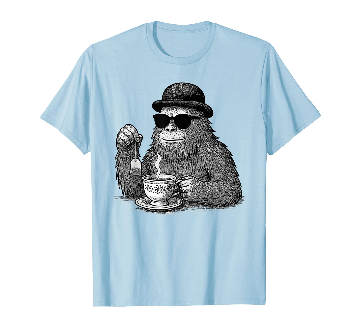 Tea | Cool Bigfoot with Sunglasses & Teacup, Funny Tea T-Shirt