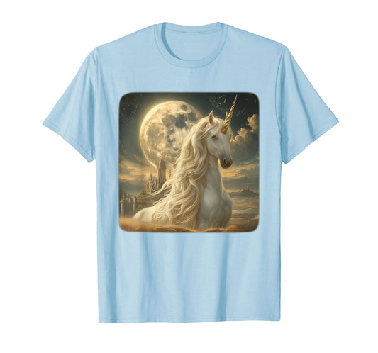 Adult Unicorn Moon Night Graphic Women Vintage Galaxy T-Shirt