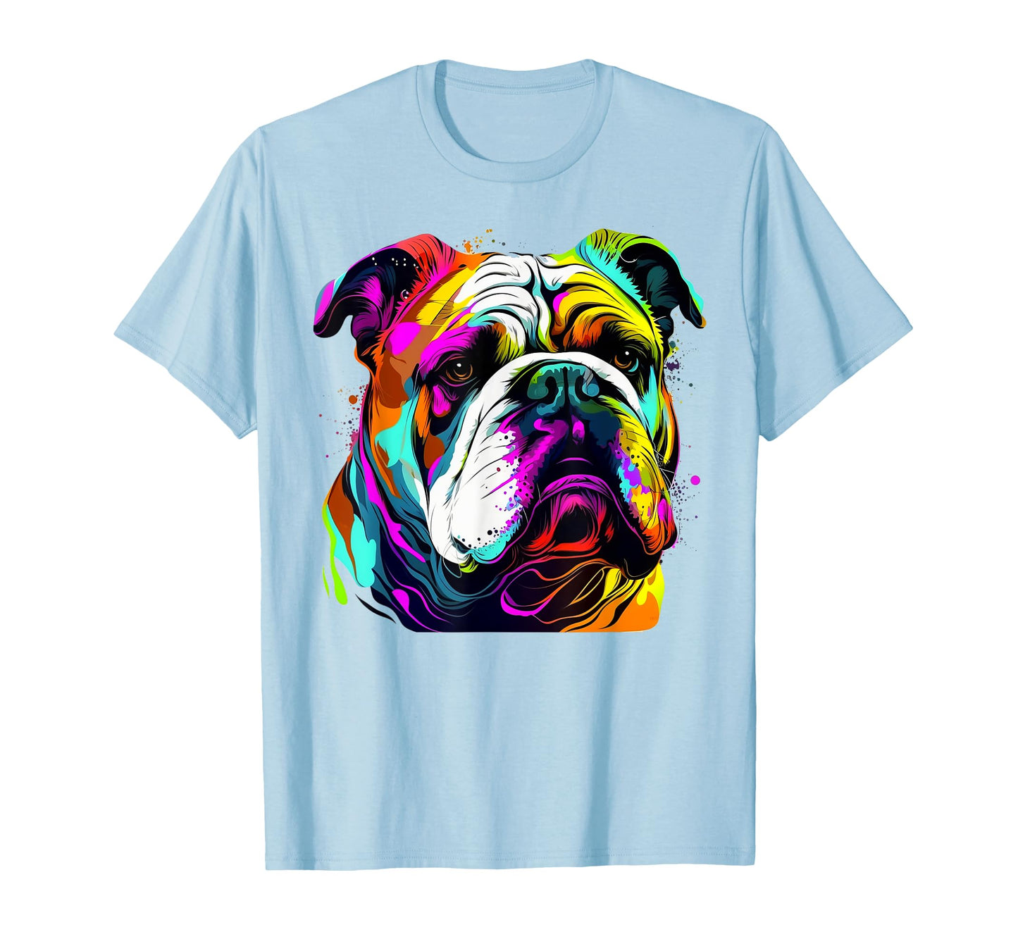 Cute English Bulldog Colorful Tee For English Bulldog Mom Men Women T-Shirt