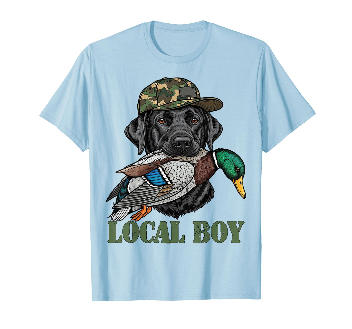 Local Boy Duck Hunting Black Lab Labrador Retriever Dog T-Shirt
