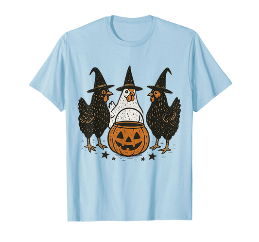 Chicken Halloween Costume Spooky Season Funny Chickens Witch T-Shirt