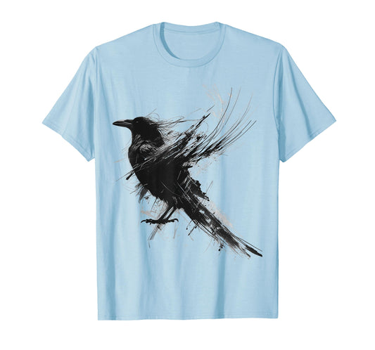 Raven Abstract Drawing Animal Art Painting Graphic Raven T-Shirt