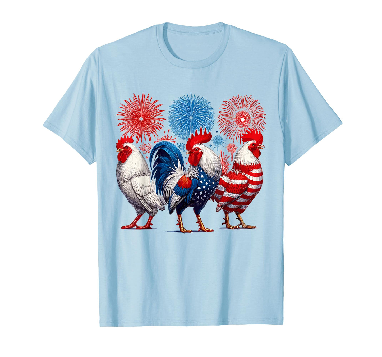 Chicken USA Flag Patriotic Chicken 4th of July T-Shirt