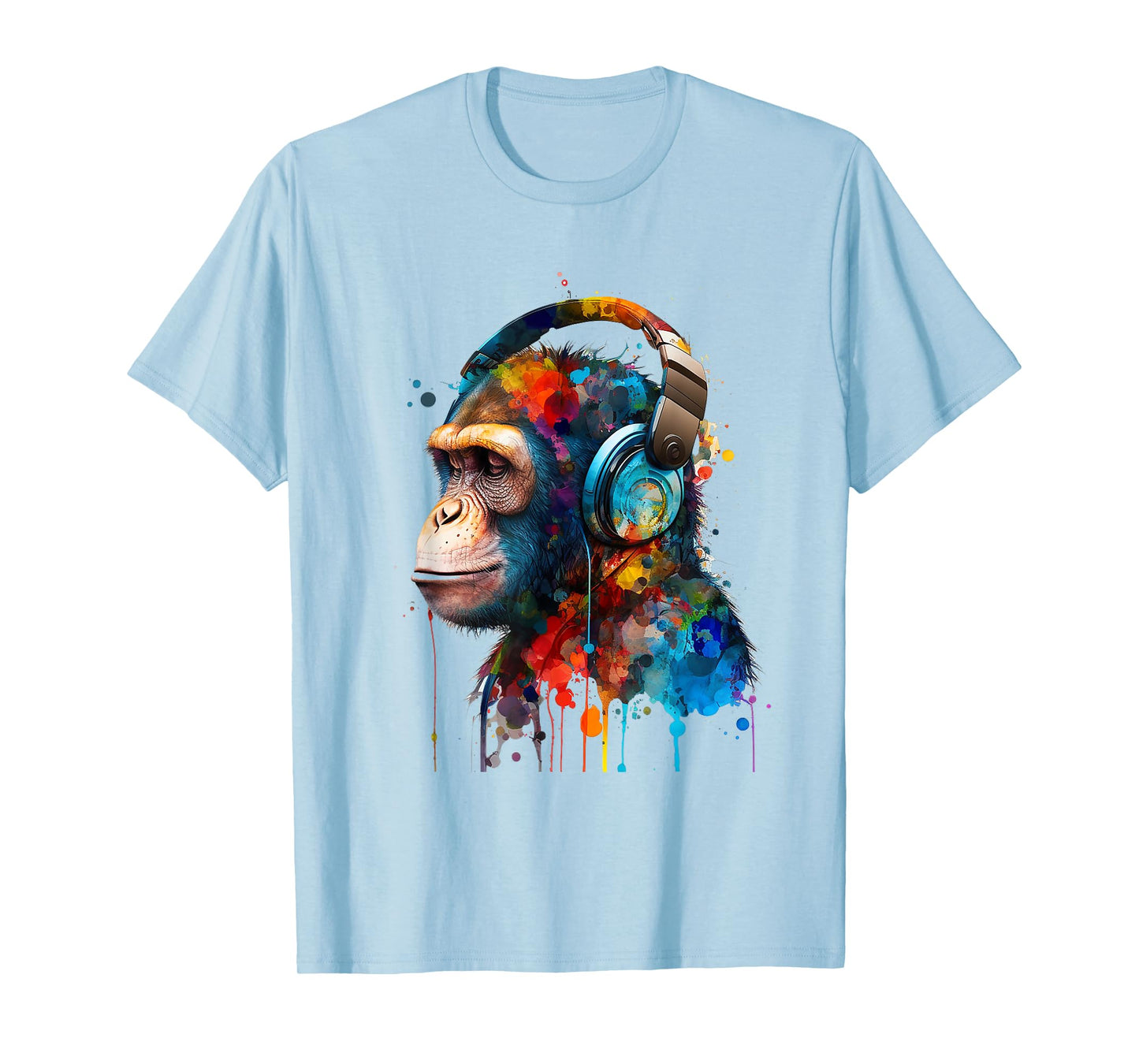 Monkey Wildlife Animal Monkey Lover Cute Monkey Headphones T-Shirt