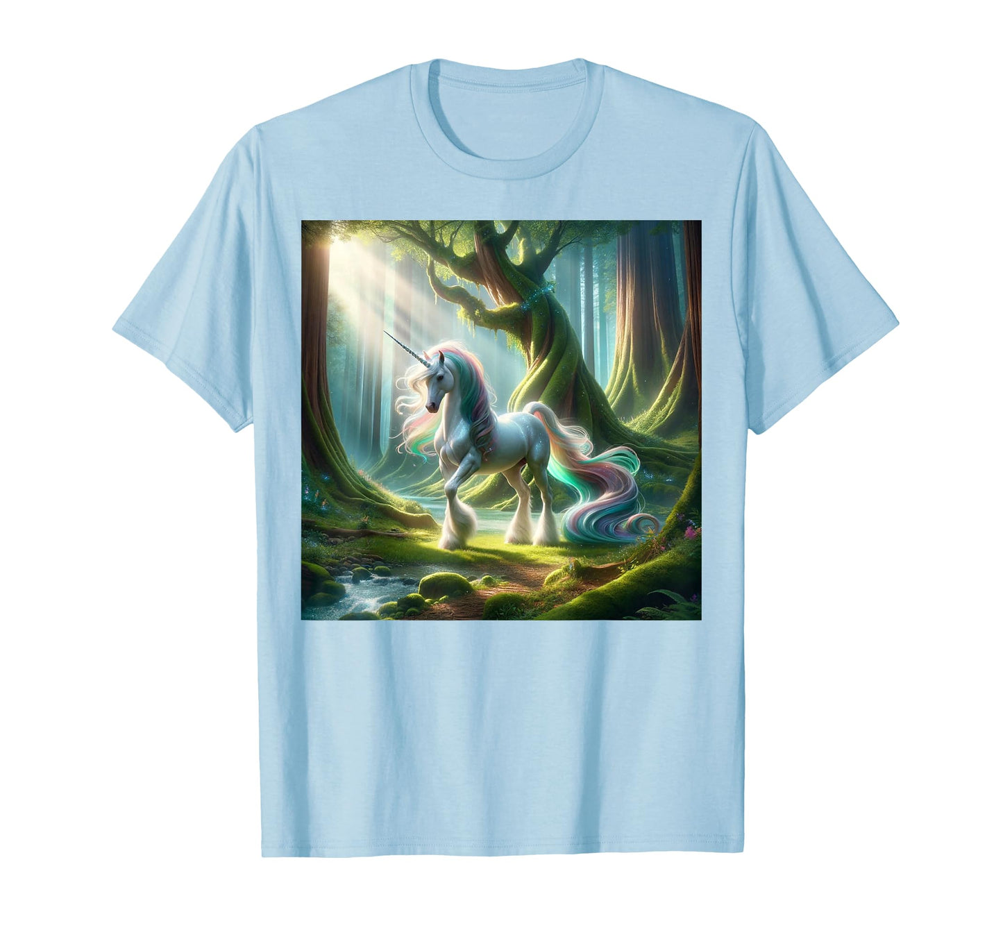 Beautiful Unicorn Clydesdale, Enchanted Forest Graphic T-Shirt