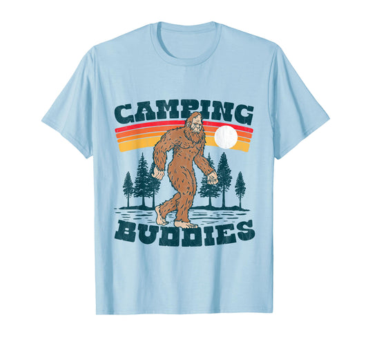 Camping Buddies Funny Camper Bigfoot Group Outdoor Sasquatch T-Shirt