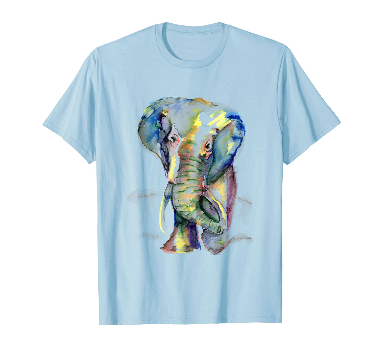 Elephant Lover Animal White Colorful Painting Gift T-Shirt