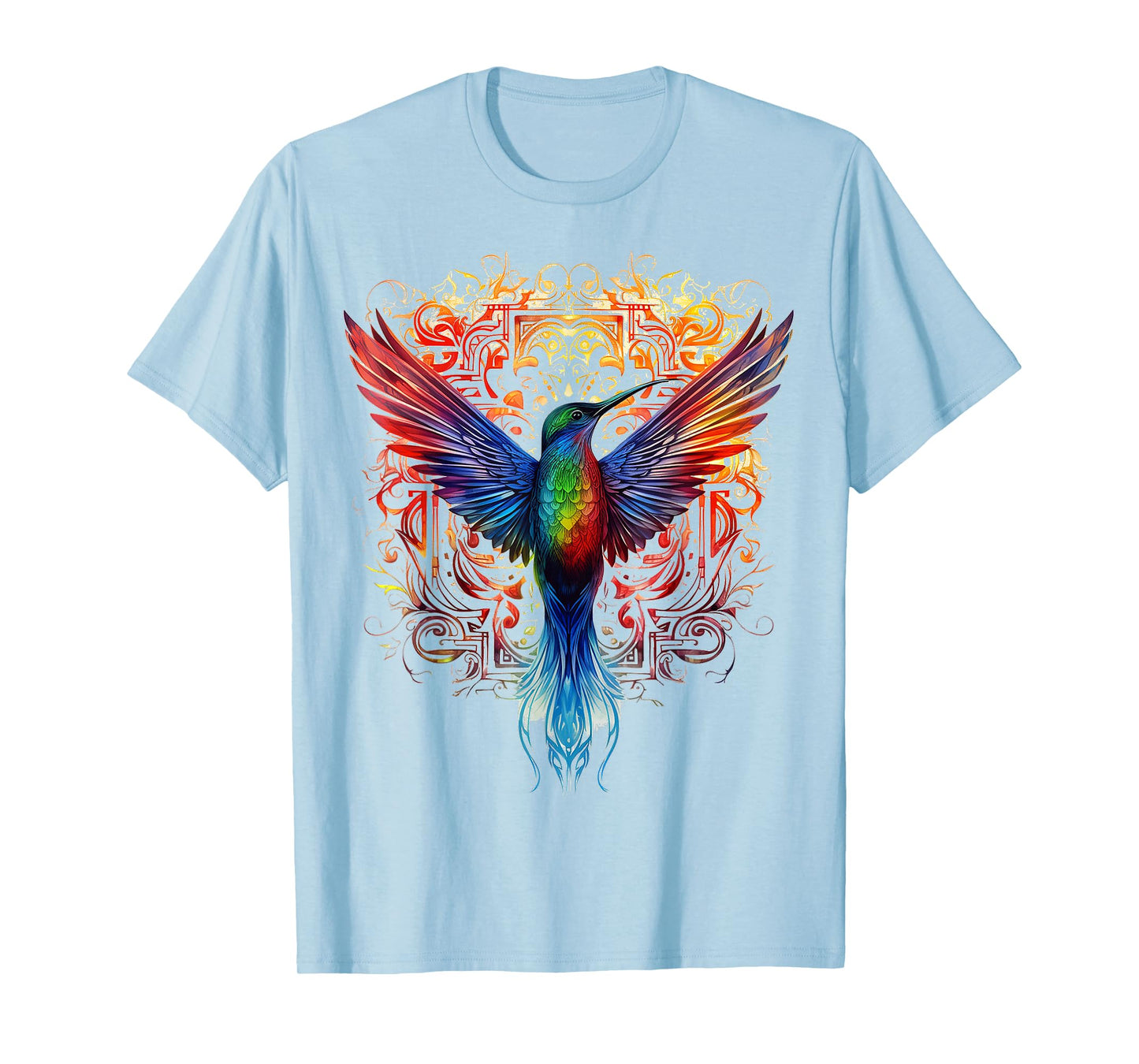 Hummingbird Fantasy Mandala Graphic Animal Art Bird T-Shirt