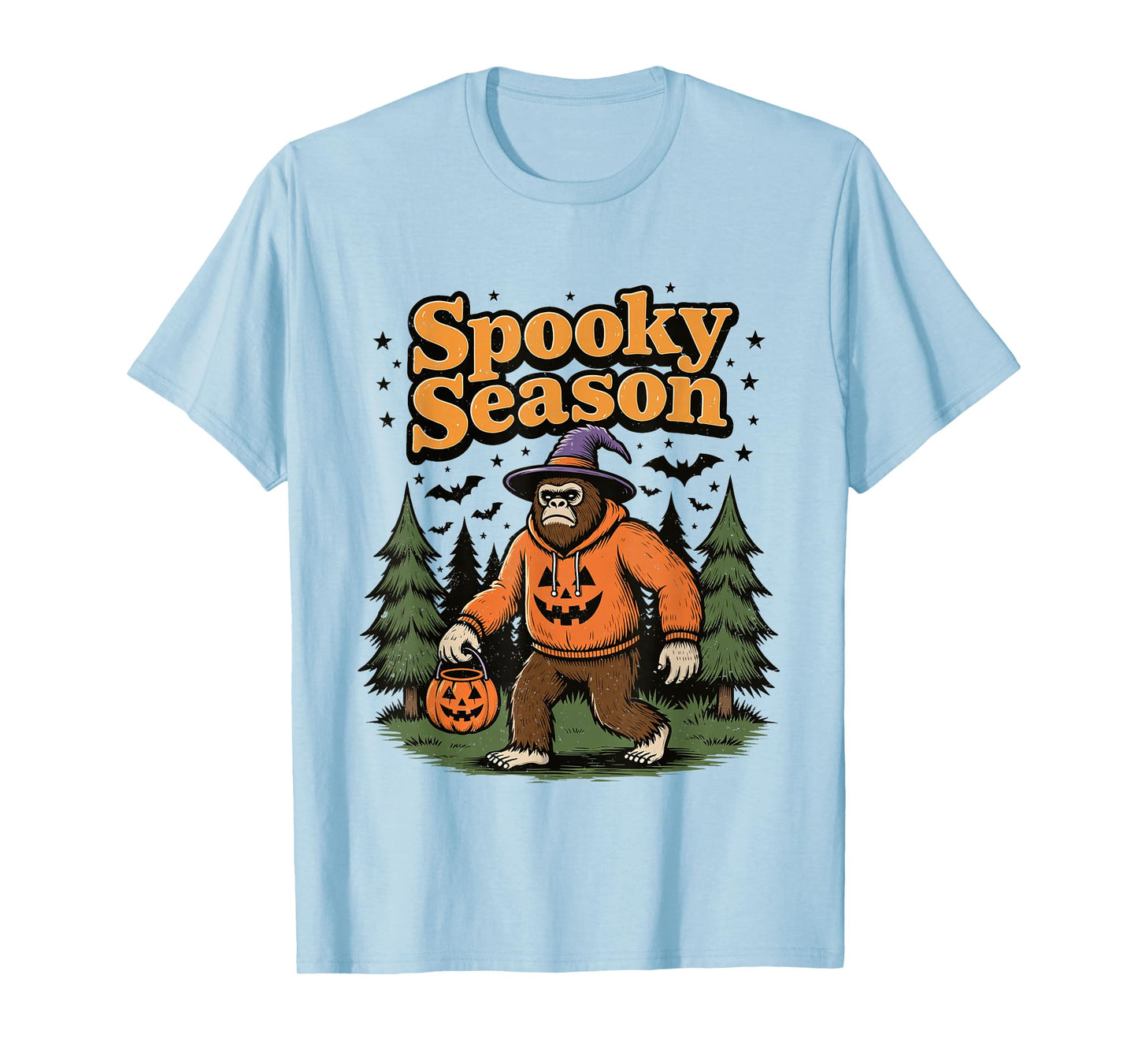 Spooky Season Halloween Bigfoot Sasquatch Fall Pumpkin T-Shirt
