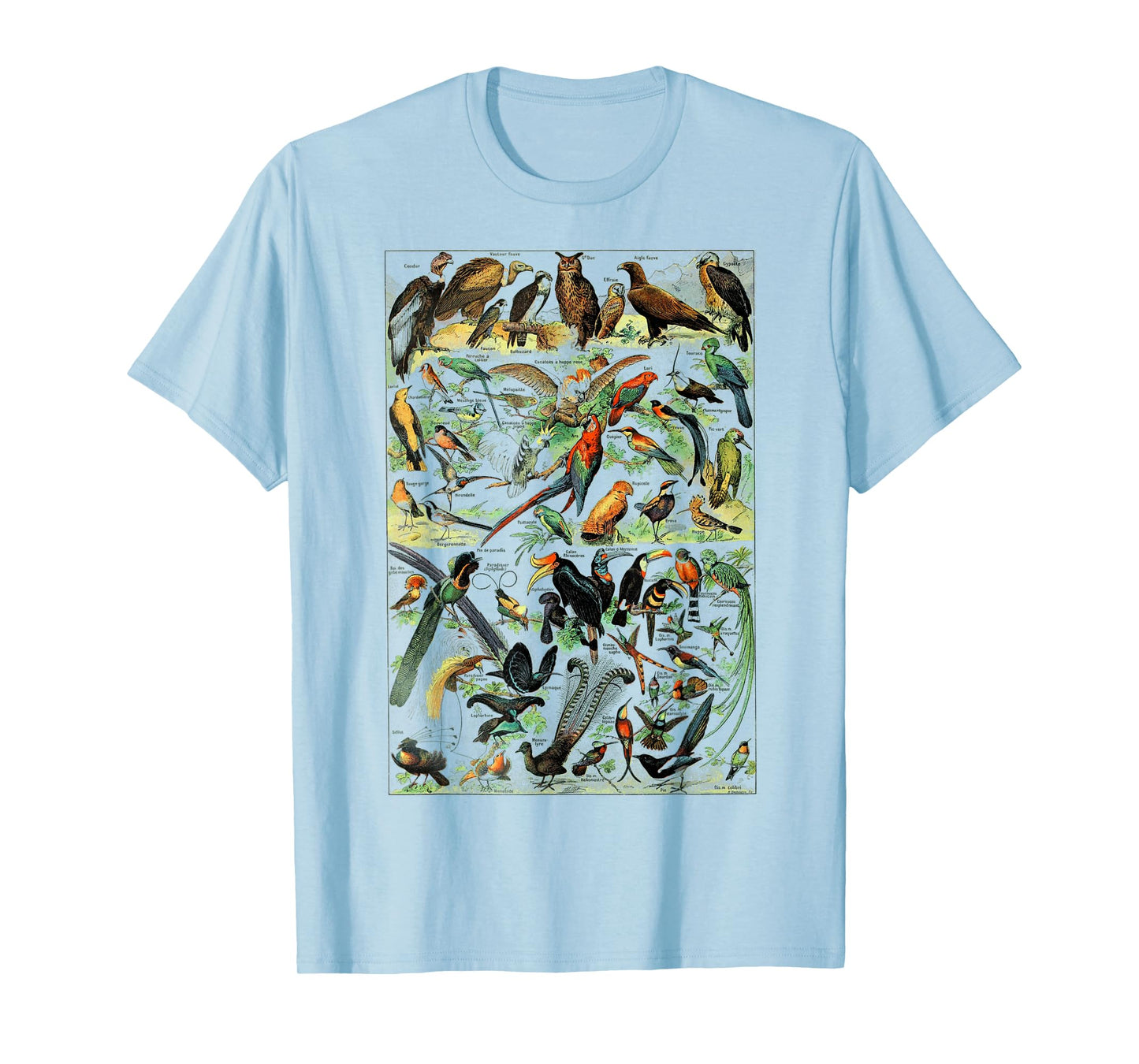 Bird Nature Birding Watcher Ornithology chart Types of birds T-Shirt