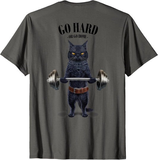 Black Cat Weightlifting in Fitness Gym T-Shirt