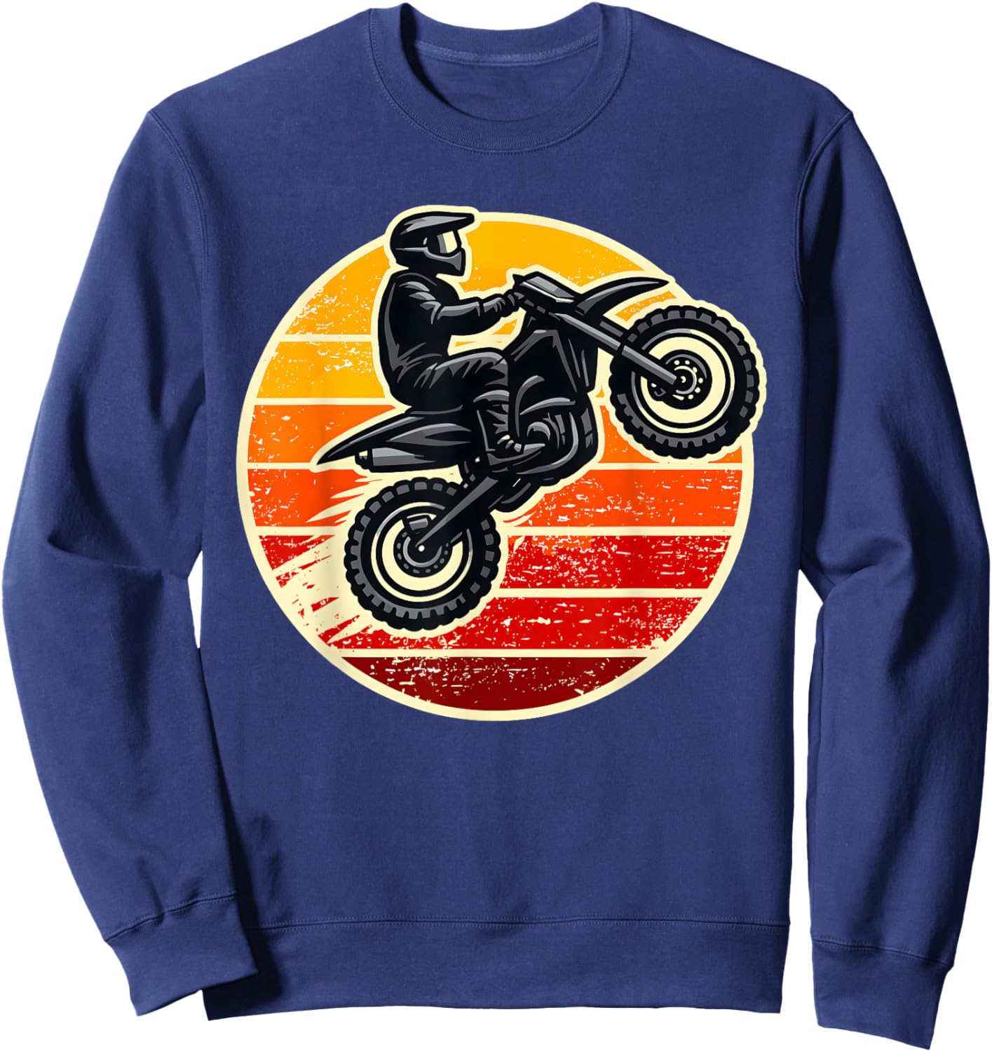 Dirt Bike Sunset Motocross Men Women Kids Girls Boys T-Shirt Sweatshirt - Sweatshirt | Navy