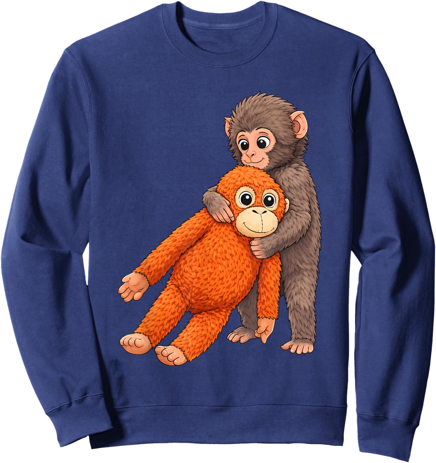 Funny Baby Monkey Punch Cute Animal Men Women Kids T-Shirt - Sweatshirt | Navy