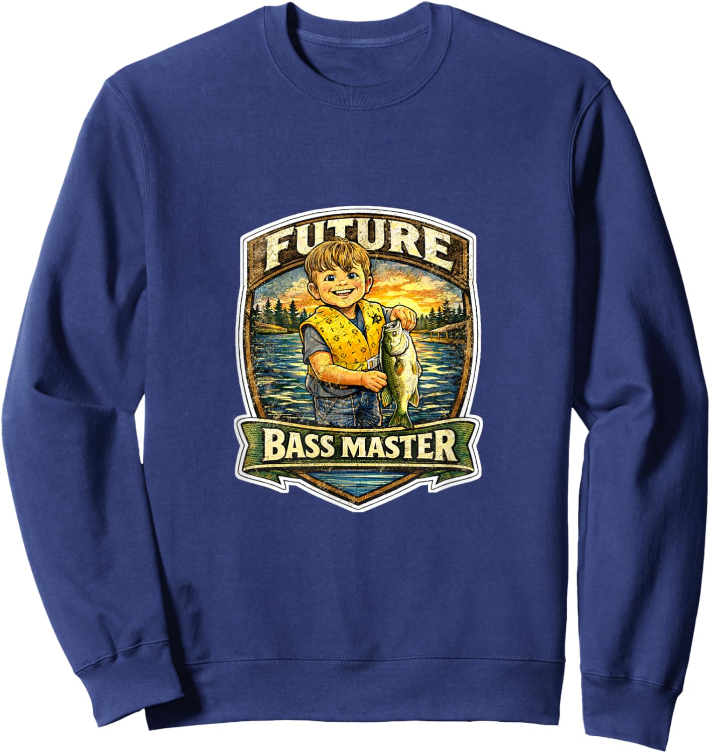 Future Bass Master Kid Fisherman T-Shirt Sweatshirt - Sweatshirt | Navy