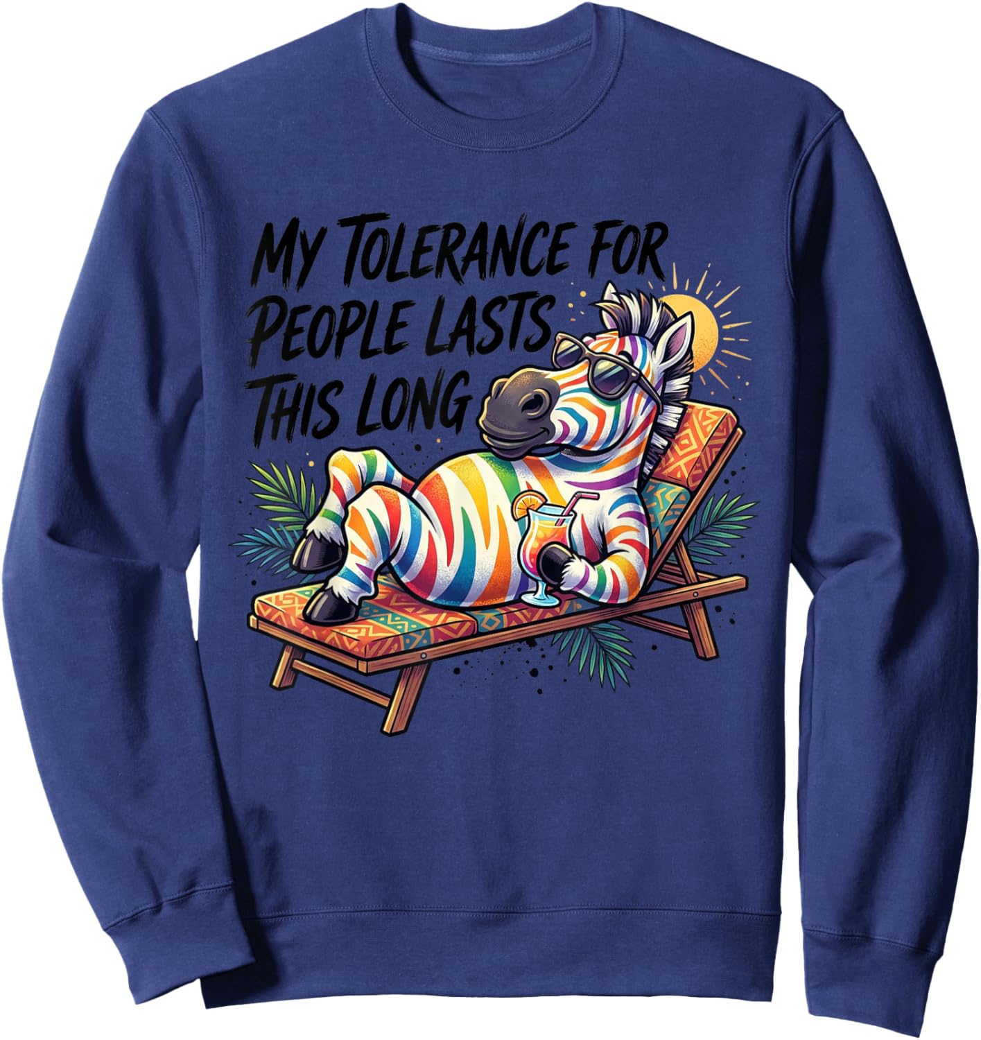 My Tolerance for People Lasts This Long Funny Horse T-Shirt - Sweatshirt | Navy
