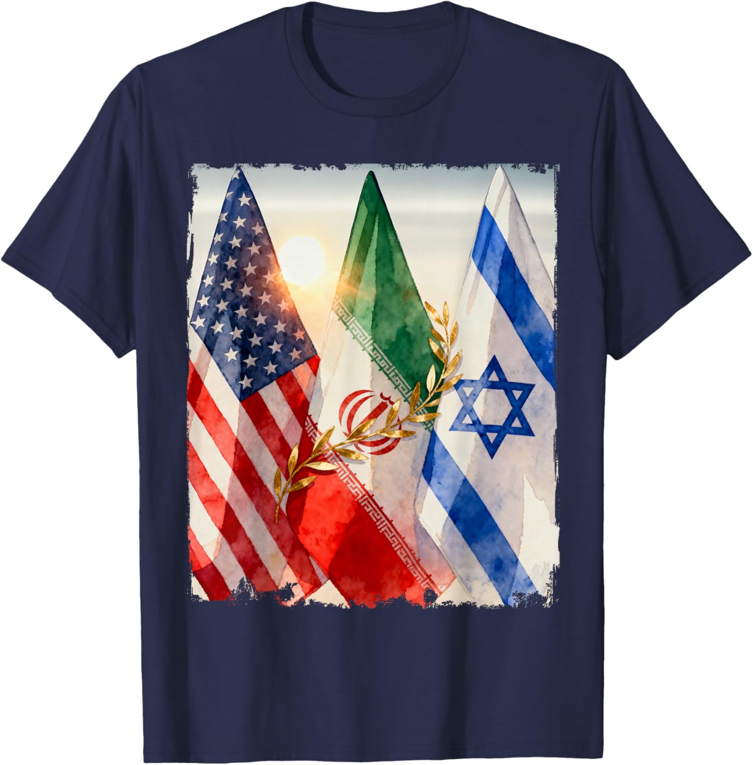 Epic Fury, Roaring Lion, Freedom – America Israel Iran Peace T-Shirt T-Shirt - T-Shirt | Navy