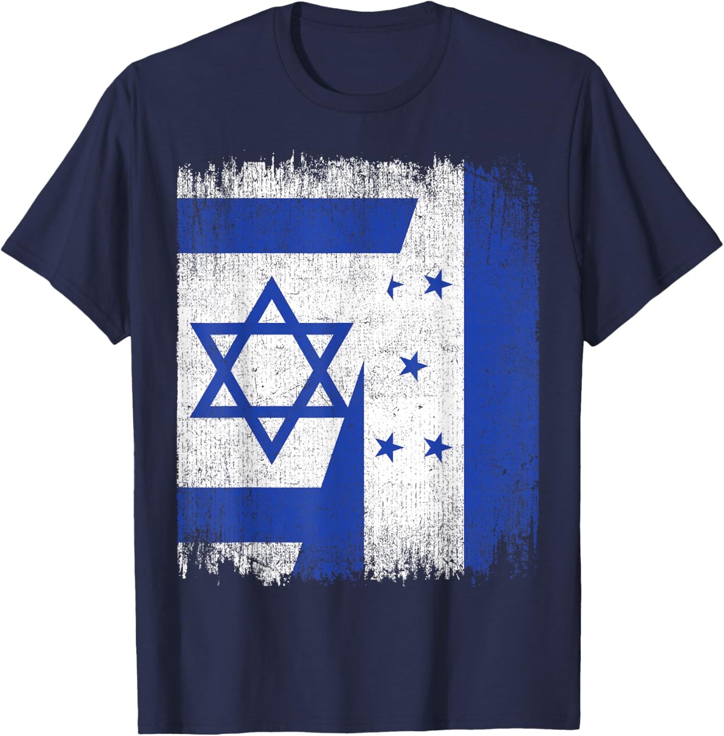 Half Israel Honduras Split Flag Israelis Pride Roots T-Shirt - T-Shirt | Navy