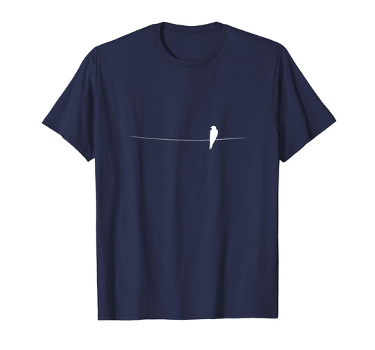 Elegant Bird On A Wire, House Martin Silhouette, Yoga T-Shirt