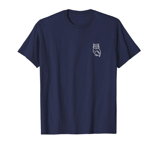 Owl Bird Badge Patch Line Art Icon Outline Gift T-Shirt