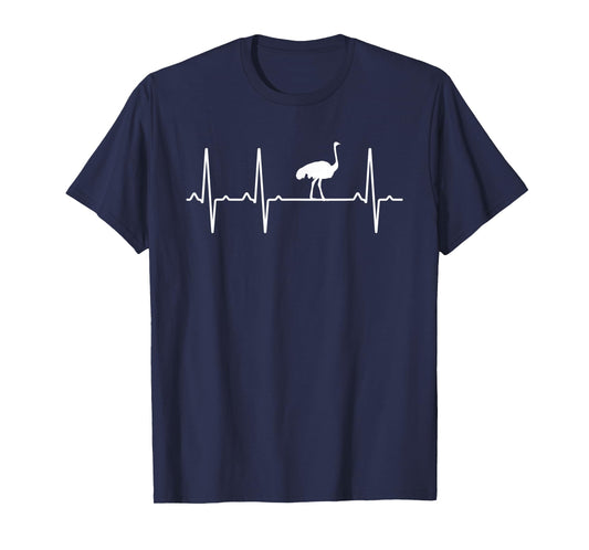 Ostrich Heartbeat Gift For Men Women Flightless bird Lover T-Shirt