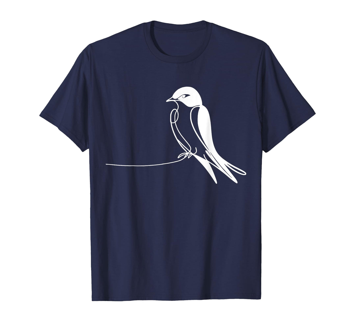 Line Art Bird & Ornithologist Purple Martin T-Shirt