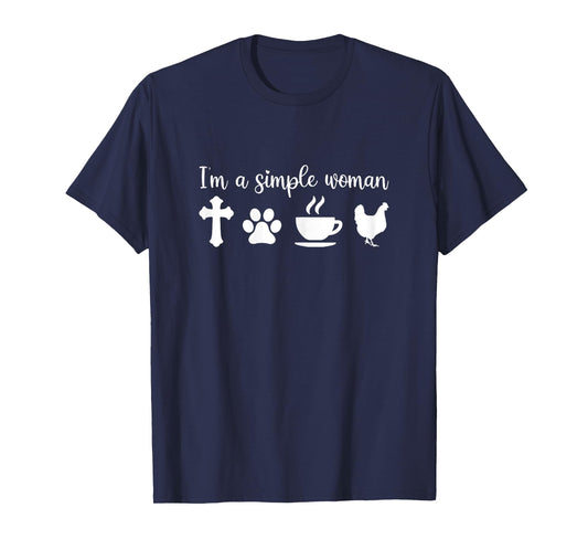 I'm a Simple Woman Jesus Dog Coffee Chicken Mothers Day T-Shirt