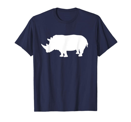 Rhino Shirt White Print - Rhino T Shirt T-Shirt