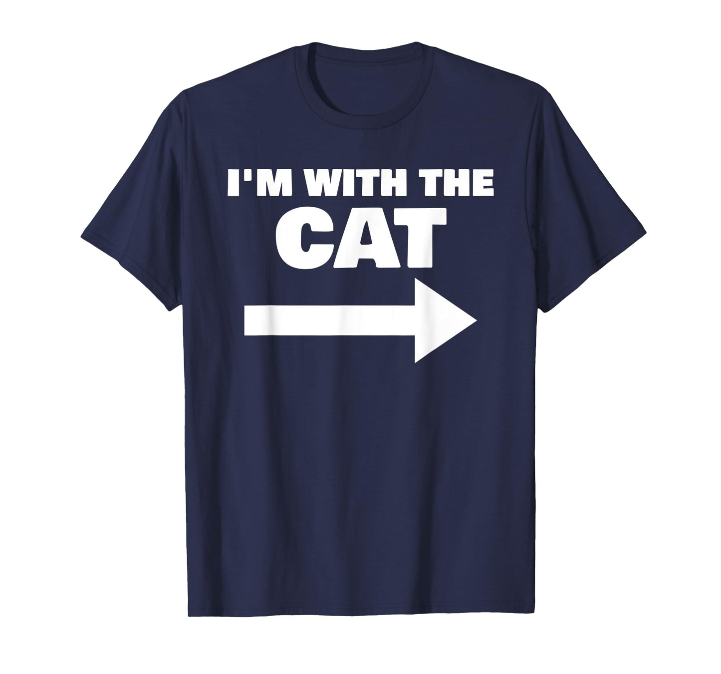 I'm With The Cat Funny Matching Halloween Couple Costume T-Shirt