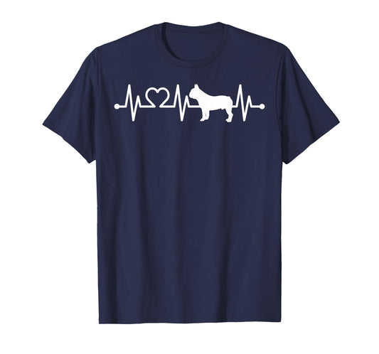 Heartbeat French bulldog Pulse ECG Bouledogue T-Shirt